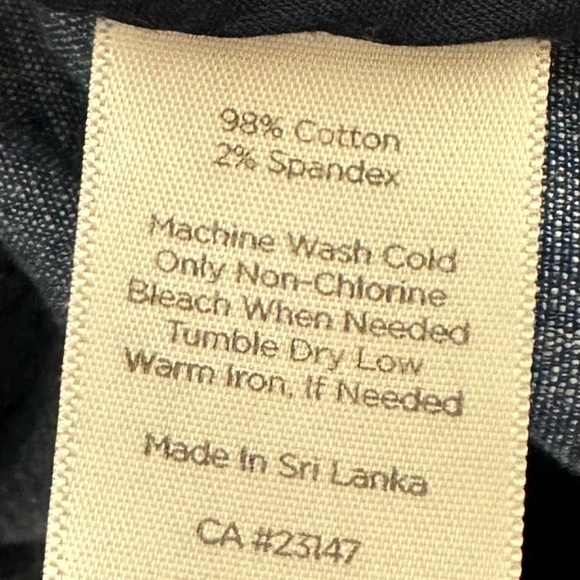 Talbots Jacket Coat Sz XL 14 16 Chambray Blue Twill Utility Safari Stretch - Picture 5 of 5